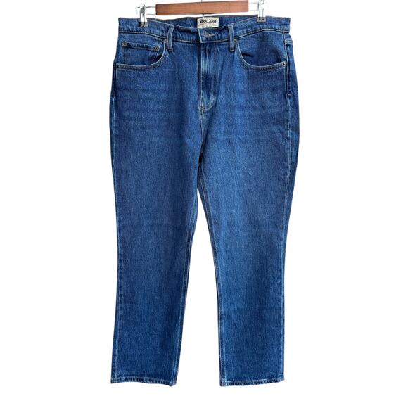 Kirkland Signature Denim - Kirkland Signature High Rise Straight Leg Jeans 10 Dark Wash Mom Jeans Whiskered